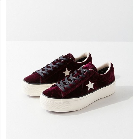 converse velvet platform